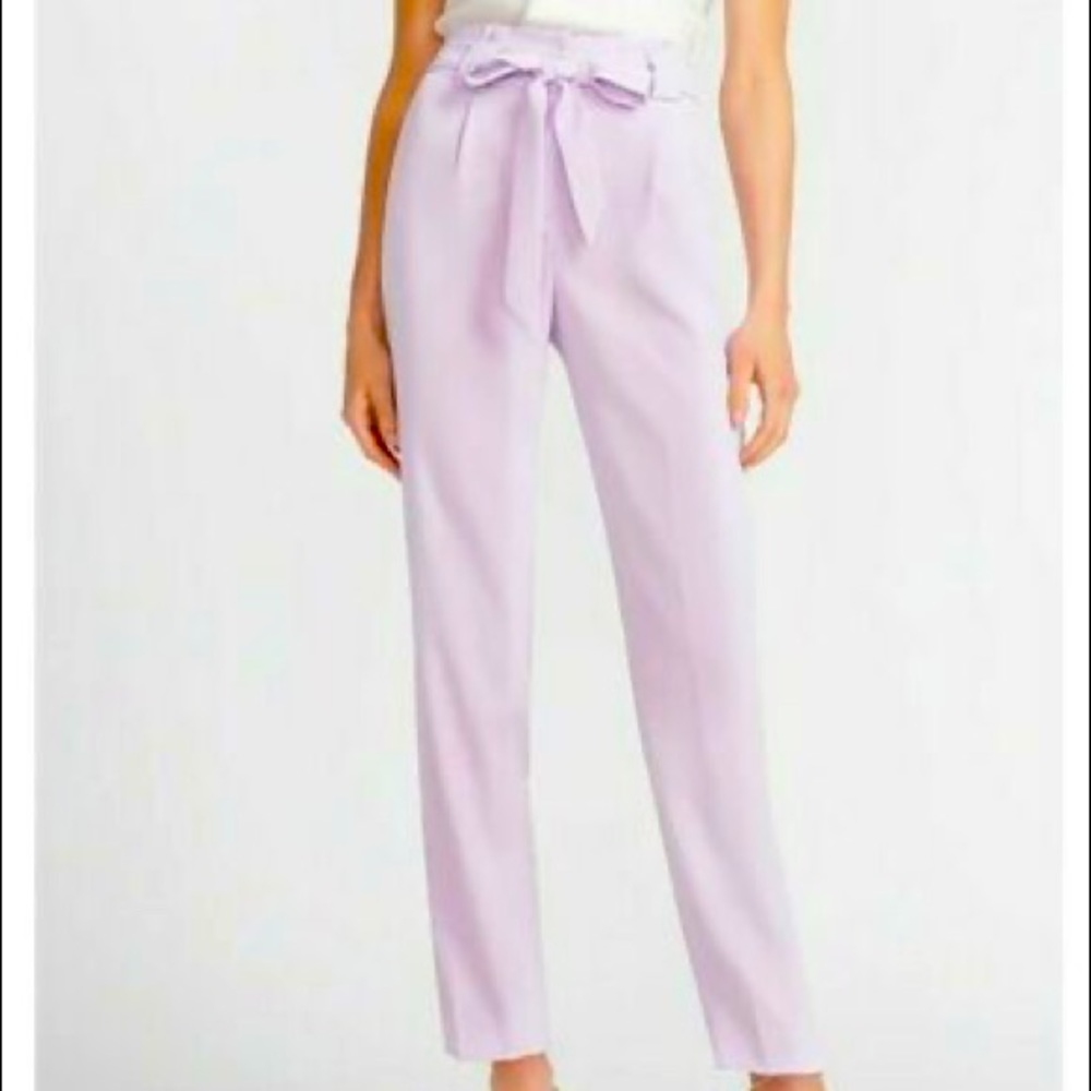 Express Paper Bag High Rise Ankle Pant, 4R Lilac